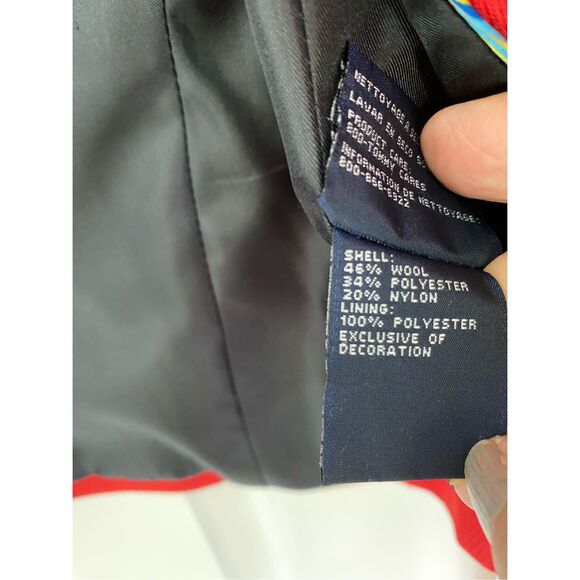 Hilfigre Red Wool Blend Crop Jacket Sz 8 - Picture 5 of 8